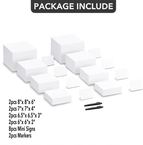 Miniatura 4 de Neatsure 8 piezas elevadores para buffet, elevadores de comida para mesa de buffet, soporte de exhibición para catering de postres, artículos