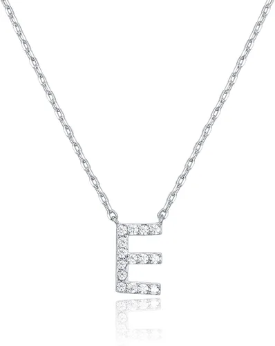 Miniatura 45 de PAVOI 14K White Gold Plated Cubic Zirconia Initial Necklace Letter Dainty Necklaces for Women