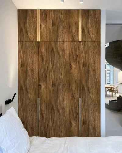 Miniatura 6 de Erfoni Papel de Contacto de Madera Falsa, Papel Tapiz de Madera Sintética Despegar y Pegar 17.7 pulgadas x 78.7 pulgadas, Papel Tapiz Marrón