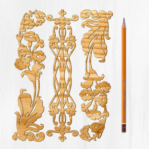Miniatura 15 de Ajoure Lasercut Embelishments # Art Nouveau - Marcos de borde con patrón floral, chapa vintage, madera aglomerada, silueta de madera contrachapada