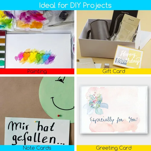 Miniatura 5 de MEEDEN Tarjetas de papel de acuarela en blanco de 4" x 3", 50 piezas de papel de acuarela mini prensado en frío a granel, 100% algodón para adultos