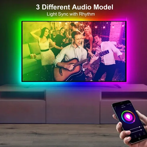 Miniatura 6 de Kit de retroiluminación LED para TV inteligente con caja de sincronización HDMI 4K30Hz, luces LED de TV de 16.4 pies para 55-75 pulgadas, tira