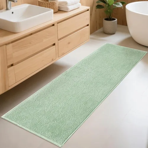 Miniatura 9 de Tapete de baño antideslizante, absorbente, de secado rápido, de pelo bajo, para debajo de la puerta, tapete de baño para fregadero, bañera, ducha
