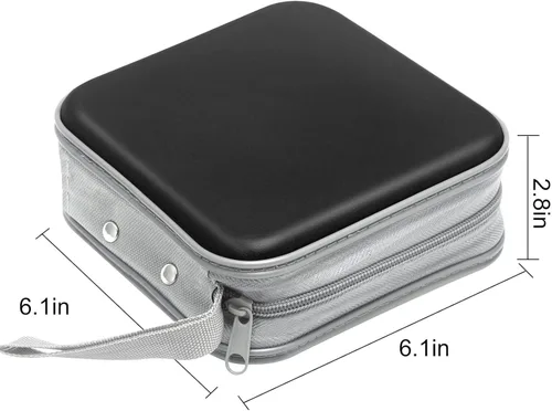 Miniatura 6 de Siveit Soportes para cajas de CD – Plástico duro de 48 capacidades para discos de CD/DVD para coche, hogar, oficina, viajes (negro)