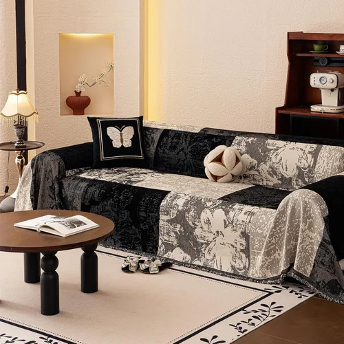 Miniatura 8 de DREAMINGO Fundas para sofá de 3 cojines, manta jacquard moderna y minimalista para sofá, funda protectora de muebles para mascotas, lavable