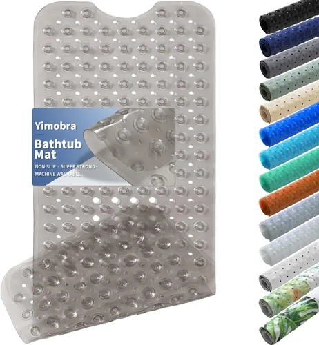 Miniatura 19 de Yimobra - Tapete original para bañera antideslizante extralargo con ventosas grandes y agujeros de drenaje, lavable a máquina