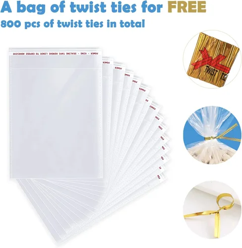 Miniatura 8 de Circloophs Bolsas pequeñas de celofán transparente resellables de 4 x 6 pulgadas, 1000 bolsas autosellantes para productos de embalaje, bolsa