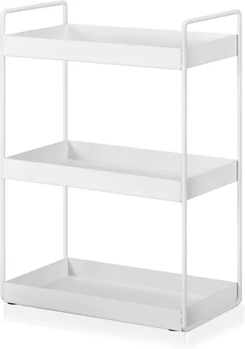 Organizador de encimera de baño, bandeja de tocador para cosméticos y maquillaje, estante de especias de cocina, estante de pie, 3 niveles, color