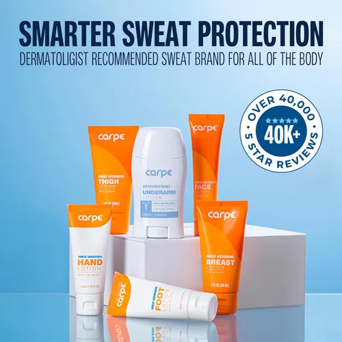 Miniatura 9 de Carpe Loción para manos absorbente de sudor (paquete de 3), una loción suave recomendada por dermatólogos que ayuda a detener el sudor de las manos