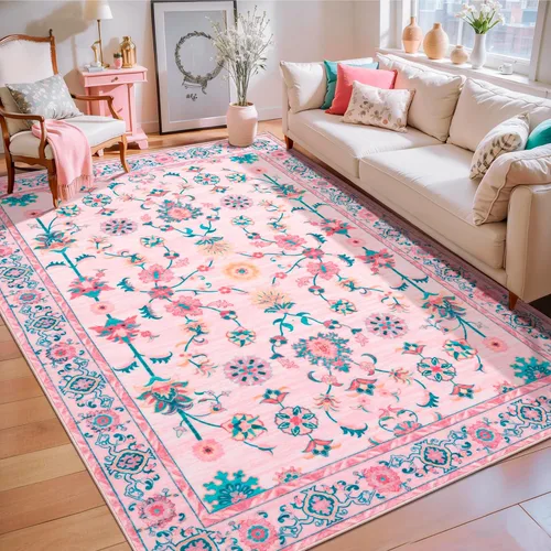 Miniatura 192 de Tangsoo Alfombra lavable para pasillo, antideslizante, 2 x 6 pies, estilo bohemio, floral, vintage, para entrada, suelo suave, para cocina, baño