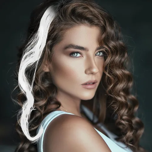 Miniatura 7 de 12 extensiones de cabello rizado blanco, 12 piezas, peluca de cabello rizado a rayas con clip, extensiones de cabello ondulado de sirena
