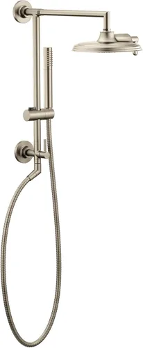 Miniatura 4 de Moen Arris S110BN - Brazo de ducha recto de níquel cepillado de 14 pulgadas y brida para cabezal de ducha superior, S110BN cepillado níquel