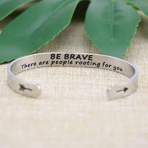 Miniatura 2 de JoycuFF Pulseras de acero inoxidable para mujer, con frase inspiradoramantra (en inglés) oculta, un regalo para mostrarle tu apoyo a tus amigas