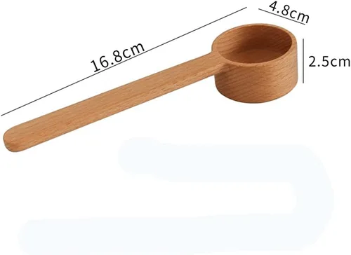 Miniatura 8 de Cuchara de café, cucharas de café, cuchara de café de madera de haya estilo coreano de CISHNOU, medición para granos molidos o té, utensilios de B
