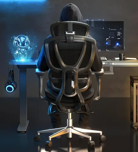 FLEXISPOT Sentinel Silla ergonómica para juegos con reposabrazos 3D lumbares adaptables de doble ala de 120°, 3 posiciones, respaldo ajustable en