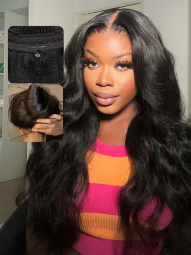 Miniatura 33 de UNICE Bye Bye Slip Peluca de Capas Emplumadas con Raya Lateral de Cabello Humano Sin Pegamento con Tiras de Silicona Seguras y Cordón Densidad 200%