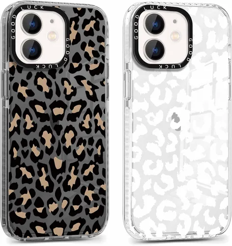 Miniatura 15 de Pack de 2 Fundas con Estampado de Guepardo para Apple iPhone 13 / iPhone 14 de 6.1 Pulgadas, Funda Transparente Linda Coquette con Patrones