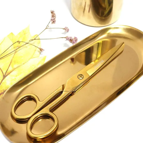 Miniatura 2 de MultiBey Tijeras profesionales doradas de 7 pulgadas, tijeras de tela resistente de acero inoxidable con caja de regalo para oficina, costura y artes