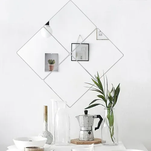 Miniatura 7 de JUNEBRUSHS Paquete de 4 Espejos Acrílicos Autoadhesivos, Azulejos de Espejo de 12X 12 Pulgadas, Láminas de Espejos de Plástico Flexibles Adhesivas a