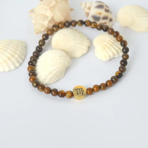 Miniatura 2 de SIPELATY Pulsera de constelación con signo de estrella de energía de 0.157in con dije chapado en oro de 18 quilates para mujer