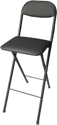 Taburetes de bar plegables – Sillas plegables portátiles con asientos acolchados – Silla plegable alta para bar, oficina y más – Fácil de almacenar