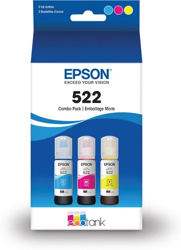 Miniatura 5 de Epson - Impresora EcoTank Pro ET-5850 Supertank inalámbrica a color, todo en uno, color blanco y paquete de botellas de tinta EcoTank T522 a