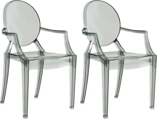 Miniatura 10 de JOON Paquete de 2 sillas fantasma para niños con reposabrazos transparentes, 25 x 13 x 14.5 pulgadas, material de policarbonato, altura del asiento