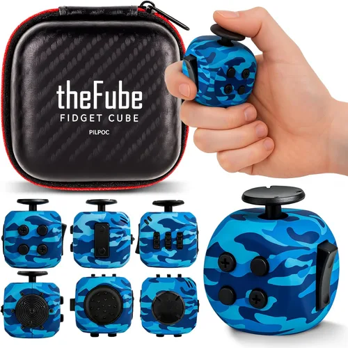 Miniatura 11 de PILPOC - Cubo para la ansiedad theFube, Dodecágono con 12 lados – Cubo para la ansiedad de alta calidad con funda de transporte exclusiva, duradero