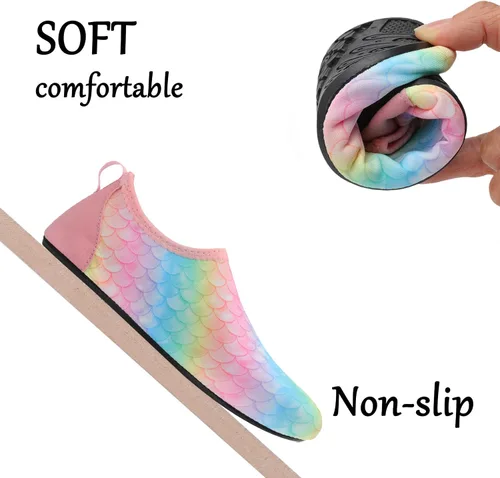 Miniatura 4 de Joinfree - Zapatos acuáticos de natación para niños y niñas, calcetines acuáticos de secado rápido, zapatos con sensación de pies descalzos