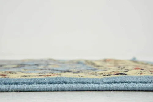 Miniatura 10 de Unique Loom Kashan Collection - Alfombra tradicional con diseño floral, color negro Celeste/azul marino