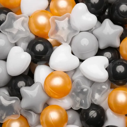 Miniatura 22 de Bolas de hoyo de TRENDPLAY en forma de estrella y corazón para niños pequeños - 50, 100, 200, 500 piezas de bolas de plástico para diversión y juego
