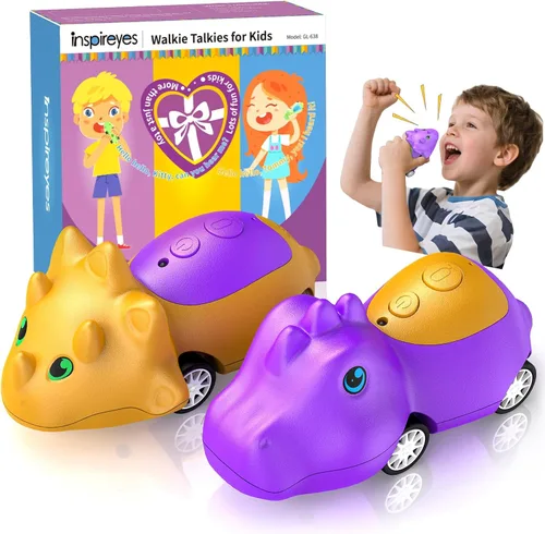 Miniatura 8 de Inspireyes Walkie Talkies para niños recargables, juguetes para niños y niñas de 3 a 12 años, paquete de 2 radios bidireccionales de largo alcance