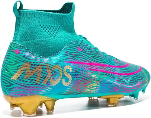 Miniatura 3 de JIEBUNIAO Botas de fútbol para hombre, tacos profesionales, zapatos de césped para mujer, tenis de entrenamiento de fútbol atlético para niños