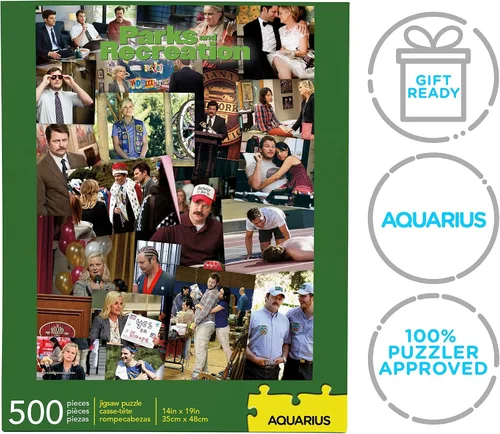 Miniatura 7 de AQUARIUS Rompecabezas de collage Parks and Rec (rompecabezas de 500 piezas) – Sin deslumbramiento – Ajuste de precisión – Mercancía oficial de Parks