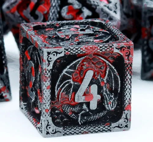 Miniatura 10 de Haxtec - Juego de dados de metal DND, dados poliédricos D&D compatibles con Dungeons and Dragons, regalo TTRPG, dados de metal bronce antiguo
