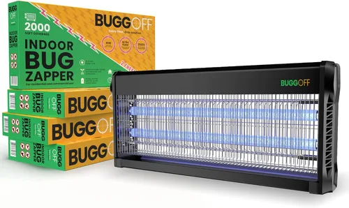 Miniatura 12 de Interior Moderno Eléctrico Matamoscas Negro, Cobertura de 800 Pies Cuadrados, 3500 Voltios de Potencia Impresionante, 20 Vatios, Mata Mosquitos