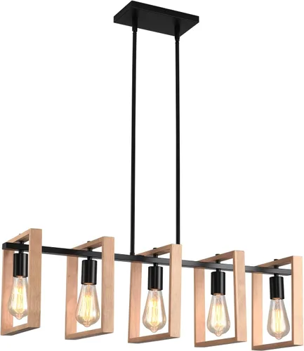 Miniatura 19 de Lámpara colgante de granja, luces colgantes negras para isla de cocina, lámpara colgante industrial con pantalla de luz, iluminación colgante