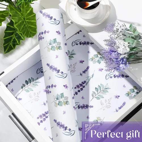 Miniatura 7 de Geelin 24 hojas de forros de cajones perfumados para aparador, hojas de papel no adhesivas, forro de papel fragante para estantes, armario