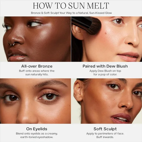 Miniatura 3 de Saie Sun Melt Cream Bronzer - Bronceador facial de bálsamo modulable para esculpir sin esfuerzo, contorno de crema enriquecido con vitamina C, 06
