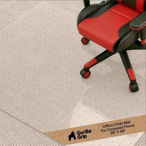 Miniatura 13 de GORILLA GRIP Tapete antideslizante para silla de oficina para suelos de alfombra, deslizamiento suave de 36 x 48 pulgadas debajo del escritorio