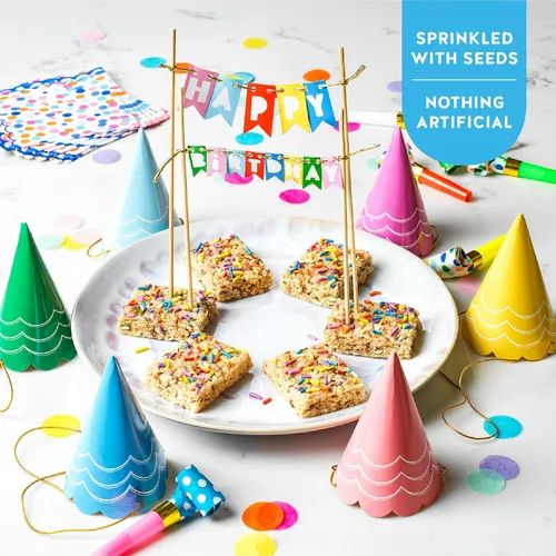 Miniatura 5 de Blake’s Seed Based, Birthday Cake - Golosinas de arroz crujiente sabor a torta de cumpleaños, sin nueces, gluten, lácteos, ni soya; snack saludable