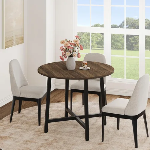Miniatura 14 de IDEALHOUSE Mesa de comedor redonda de 31.5 pulgadas para 2-4, mesa de comedor de cocina pequeña para ahorrar espacio, mesa de cocina circular