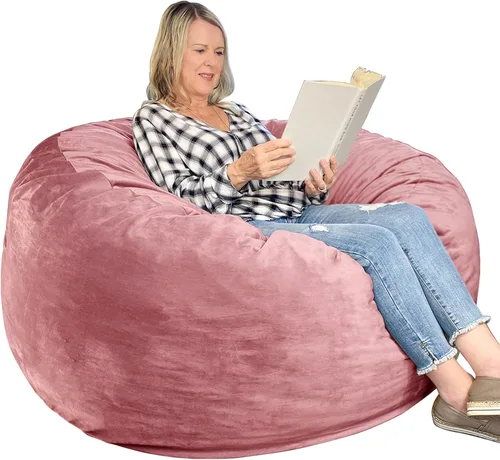 Miniatura 8 de WhatsBedding Puf de 3 pies, puf grande para adultos con relleno de espuma viscoelástica, sofá puff perezoso para sala de estar, tela de terciopelo