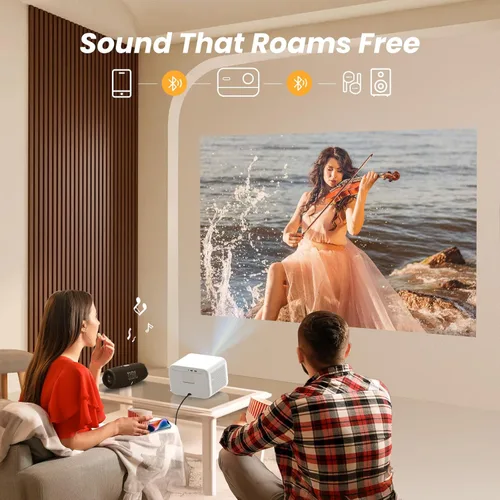 Miniatura 7 de [Sonido de JBL y alto brillo] Proyector Yaber con WiFi y Bluetooth, enfoque automático/corrección Keystone, proyector de película de sonido 3D