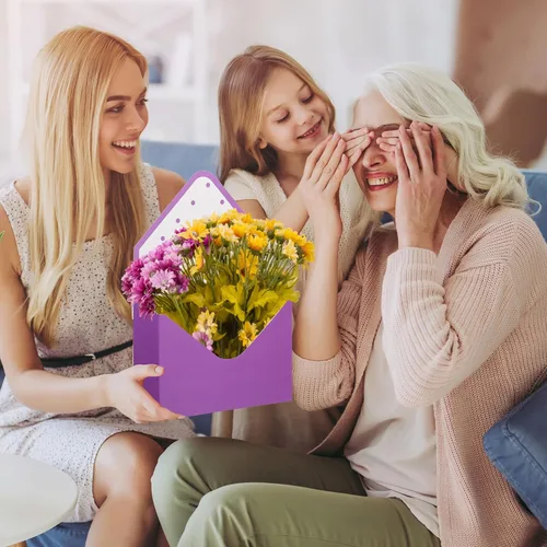 Miniatura 5 de TaoBary 16 cajas de sobres para ramo de floristería del día de la madre con bloques de espuma floral, cajas de regalo de papel, embalaje de flores