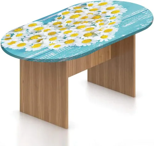 Miniatura 17 de XISUNYA Mantel ovalado ajustable de poliéster elástico, diseño de azulejos geométricos coloridos tradicionales, estampado oriental, se adapta a