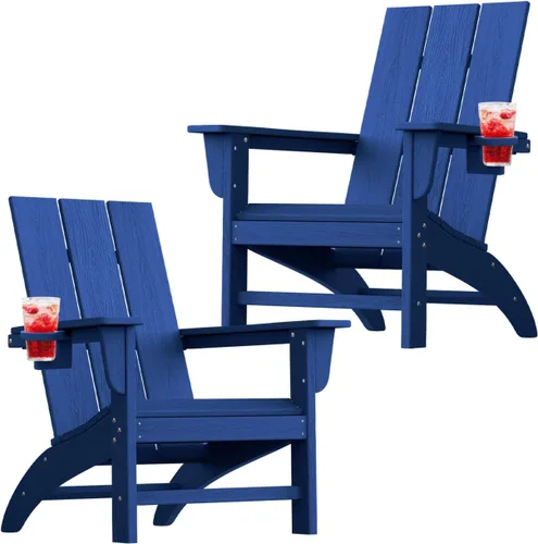 Miniatura 42 de Silla Adirondack moderna, sillas de patio de plástico HDPE para todo tipo de clima, silla para hoguera, sillas de césped al aire libre para terraza
