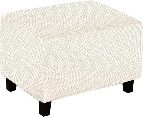 Funda otomana de sofá resistente al desgaste, fundas otomanas rectangulares elásticas, funda para taburete de pies, fundas de taburete extraíbles