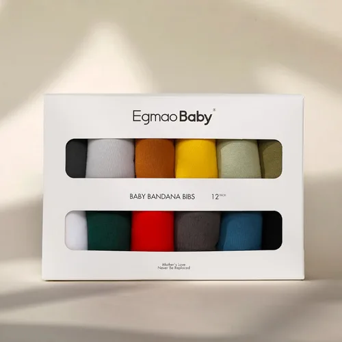 Miniatura 2 de Baberos tipo bandana para bebés para niños y niñas, súper suaves, unisex, paquete de 12 baberos de algodón orgánico absorbentes para dentición