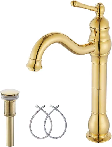 Miniatura 23 de Grifo giratorio de 360 ° con un solo orificio para lavabo de baño, desagüe desplegable a juego sin desbordamiento, bronce aceitado Bronce frotado